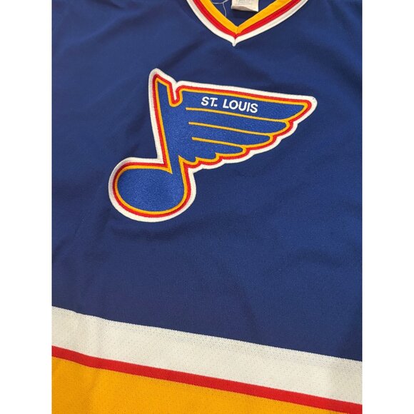Vintage 90's CCM Maska Air Knit St. Louis Blues Stitched NHL Hockey Jersey Large - Picture 5 of 6